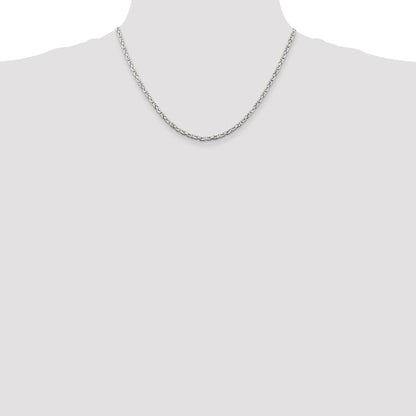 18 Inch Sterling Silver 2.5mm Byzantine Chain Necklace