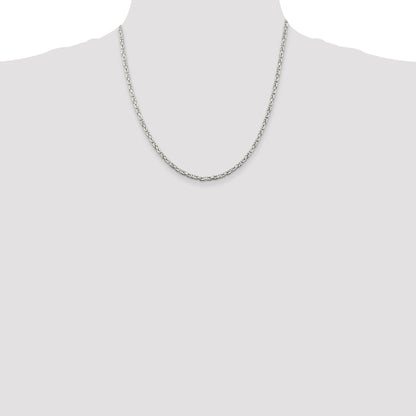 20 Inch Sterling Silver 2.5mm Byzantine Chain Necklace
