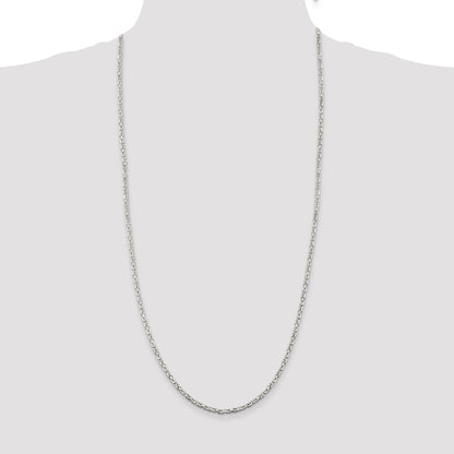 30 Inch Sterling Silver 2.5mm Byzantine Chain Necklace