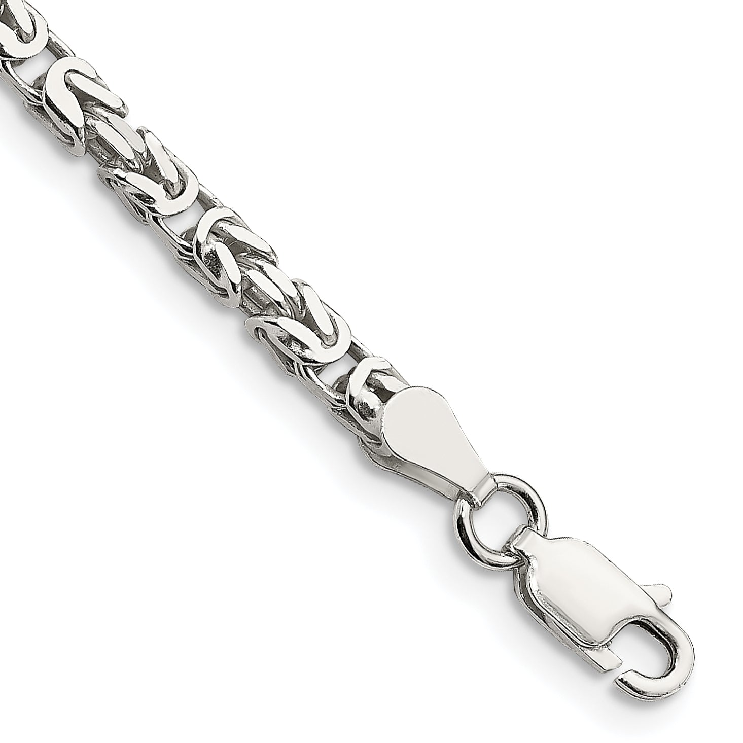 7 Inch Sterling Silver 2.5mm Byzantine Chain Bracelet