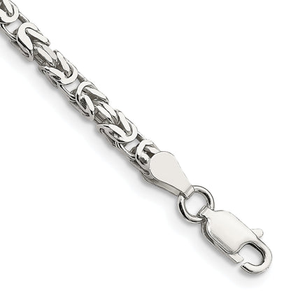 7 Inch Sterling Silver 2.5mm Byzantine Chain Bracelet