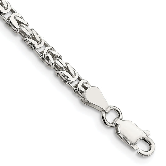 7 Inch Sterling Silver 2.5mm Byzantine Chain Bracelet