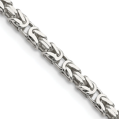 26 Inch Sterling Silver 2.5mm Byzantine Chain Necklace