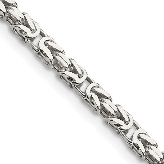 30 Inch Sterling Silver 2.5mm Byzantine Chain Necklace