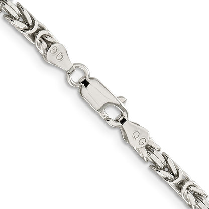18 Inch Sterling Silver 3.25mm Byzantine Chain Necklace