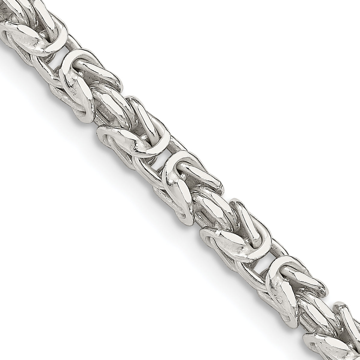 20 Inch Sterling Silver 3.25mm Byzantine Chain Necklace