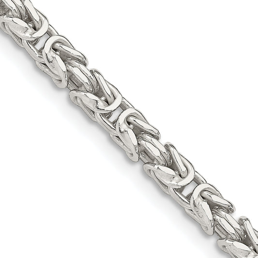 30 Inch Sterling Silver 3.25mm Byzantine Chain Necklace