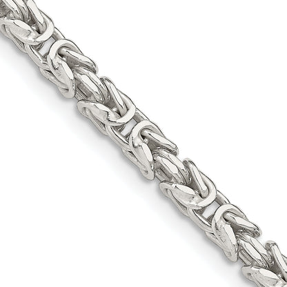 26 Inch Sterling Silver 3.25mm Byzantine Chain Necklace