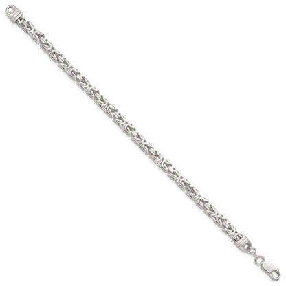 8 Inch Sterling Silver 4.25mm Byzantine Chain Bracelet