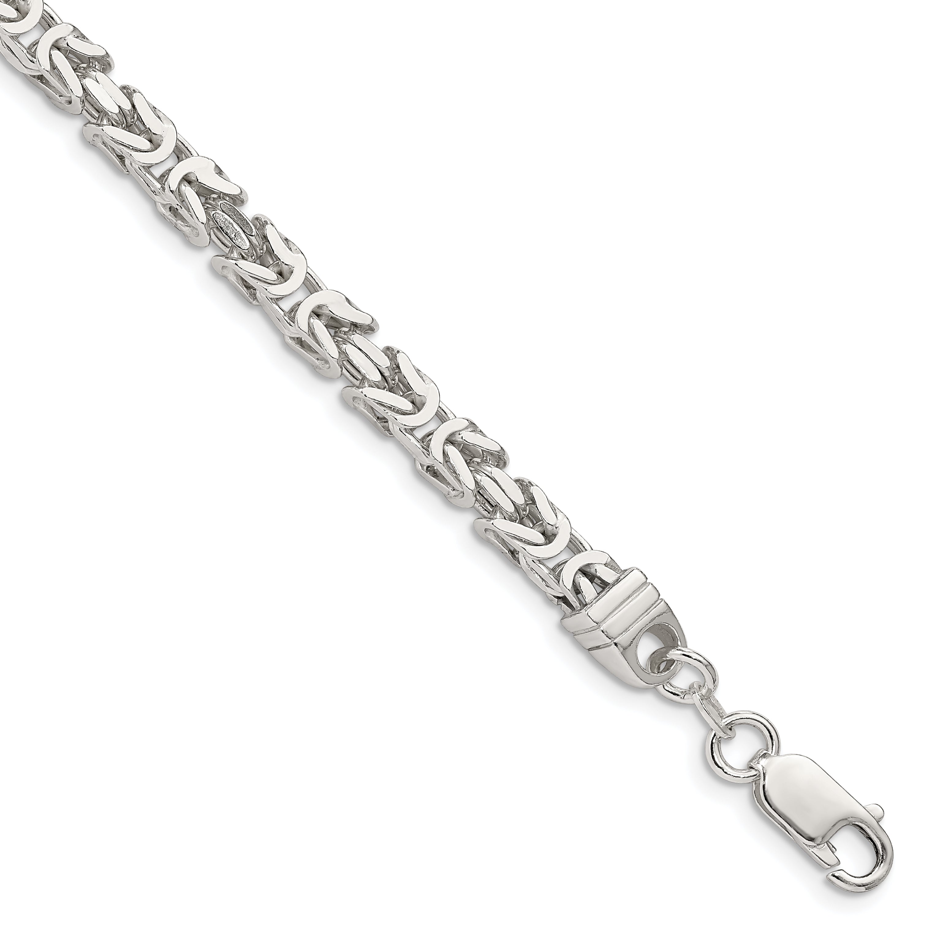 8 Inch Sterling Silver 4.25mm Byzantine Chain Bracelet