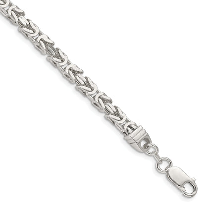 8 Inch Sterling Silver 4.25mm Byzantine Chain Bracelet