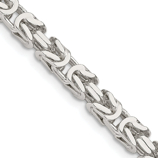 20 Inch Sterling Silver 4.25mm Byzantine Chain Necklace