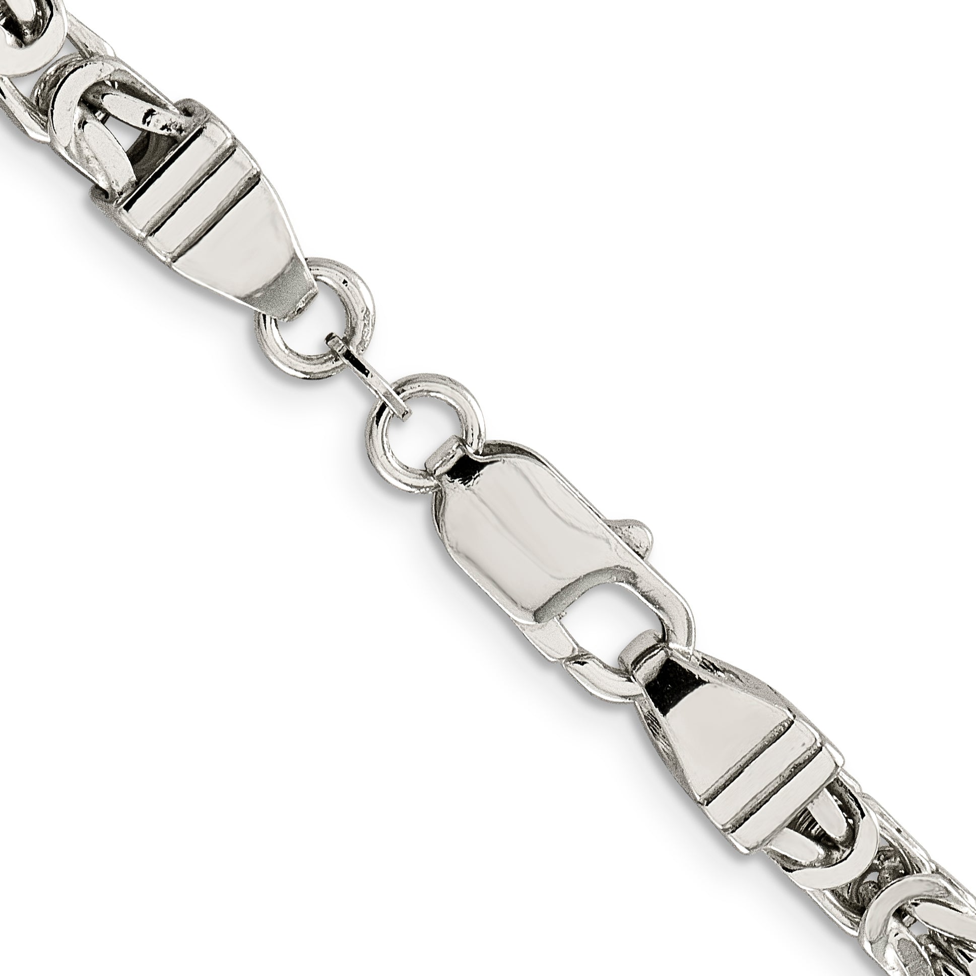 28 Inch Sterling Silver 5mm Byzantine Chain Necklace