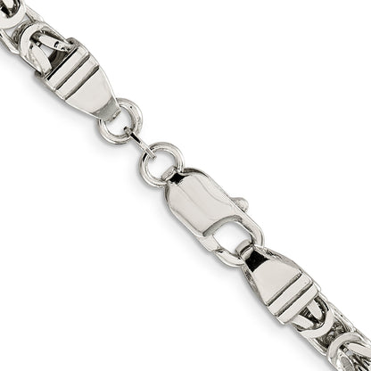 28 Inch Sterling Silver 5mm Byzantine Chain Necklace