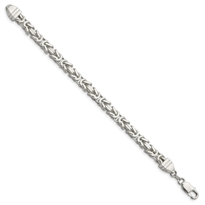 8 Inch Sterling Silver 6mm Byzantine Chain Bracelet