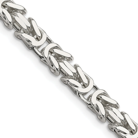 24 Inch Sterling Silver 6mm Byzantine Chain Necklace