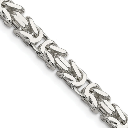 28 Inch Sterling Silver 6mm Byzantine Chain Necklace