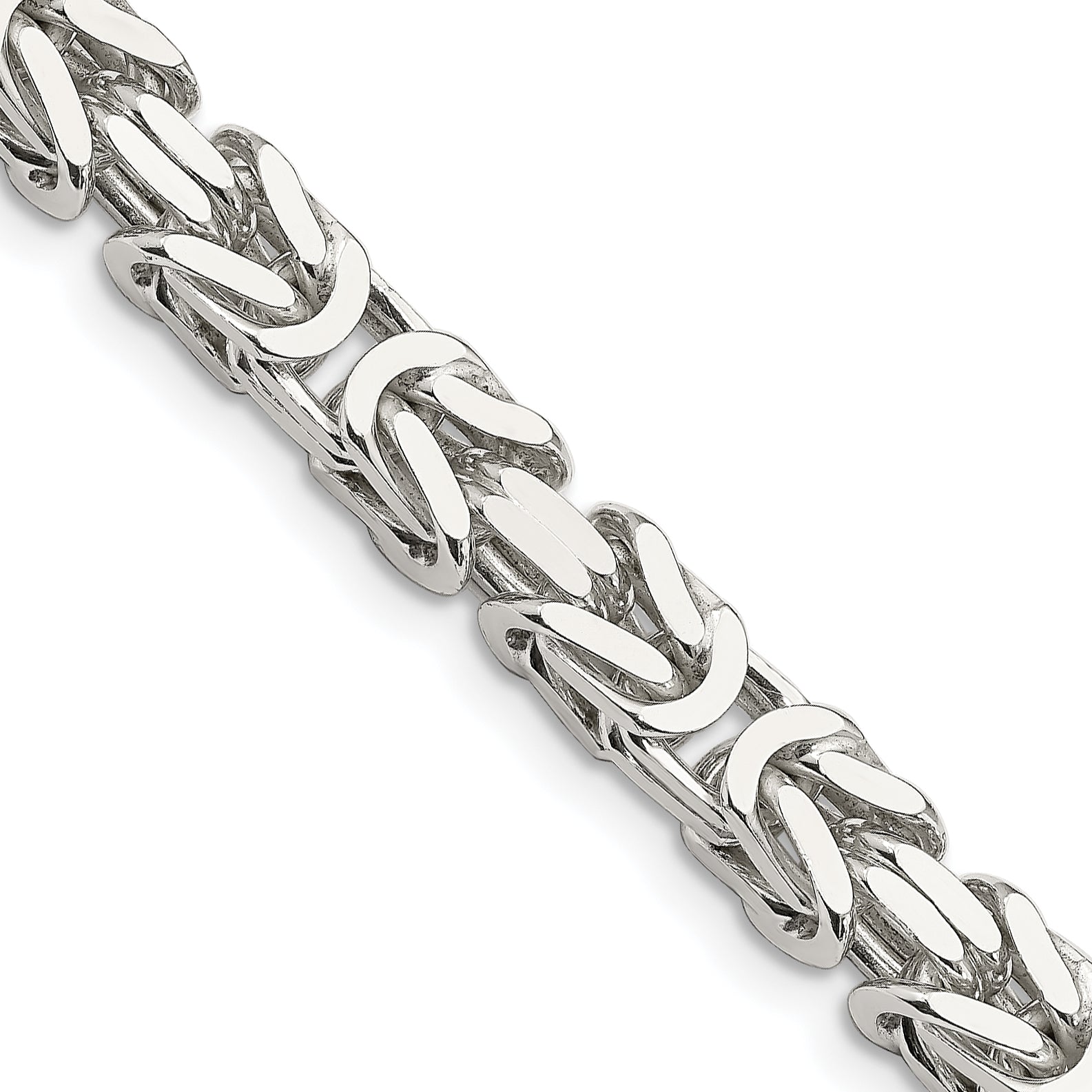 20 Inch Sterling Silver 7.5mm Byzantine Chain Necklace