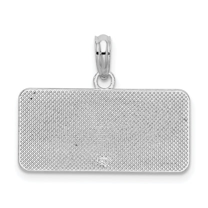 Sterling Silver De-Ani Rhodium-Plated Obx North Carolina License Plate Pendant