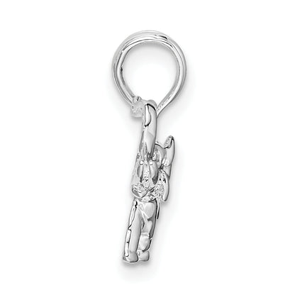 Sterling Silver De-Ani Rhodium-Plated Polished Elephant Pendant