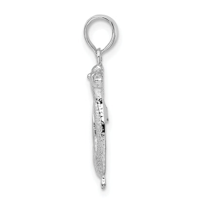 Sterling Silver De-Ani Rhodium-Plated Polished Penguin Pendant