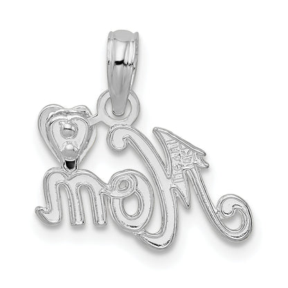 Sterling Silver De-Ani Polished Mom With Heart Pendant
