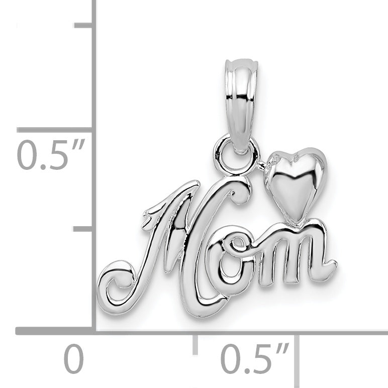 Sterling Silver De-Ani Polished Mom With Heart Pendant