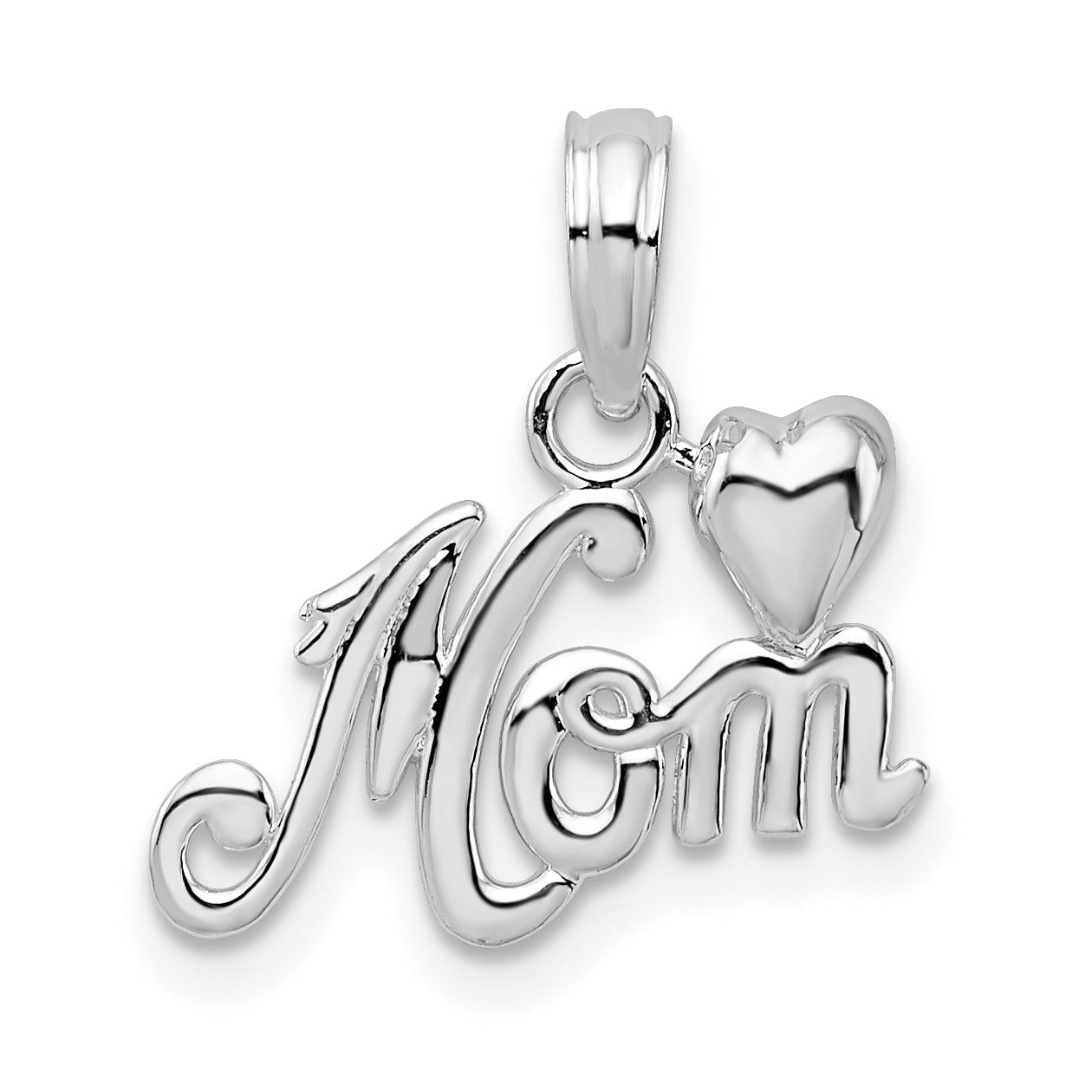 Sterling Silver De-Ani Polished Mom With Heart Pendant