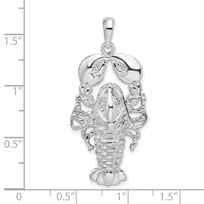 Sterling Silver De-Ani Rhodium-Plated Polished Maine Lobster Pendant