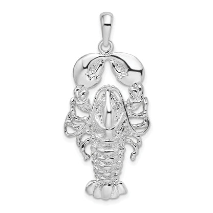Sterling Silver De-Ani Rhodium-Plated Polished Maine Lobster Pendant