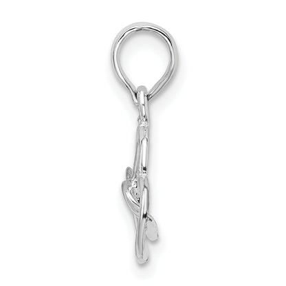 Sterling Silver De-Ani Rhodium-Plated Intertwined Double Hearts Pendant