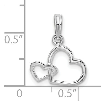 Sterling Silver De-Ani Rhodium-Plated Intertwined Double Hearts Pendant