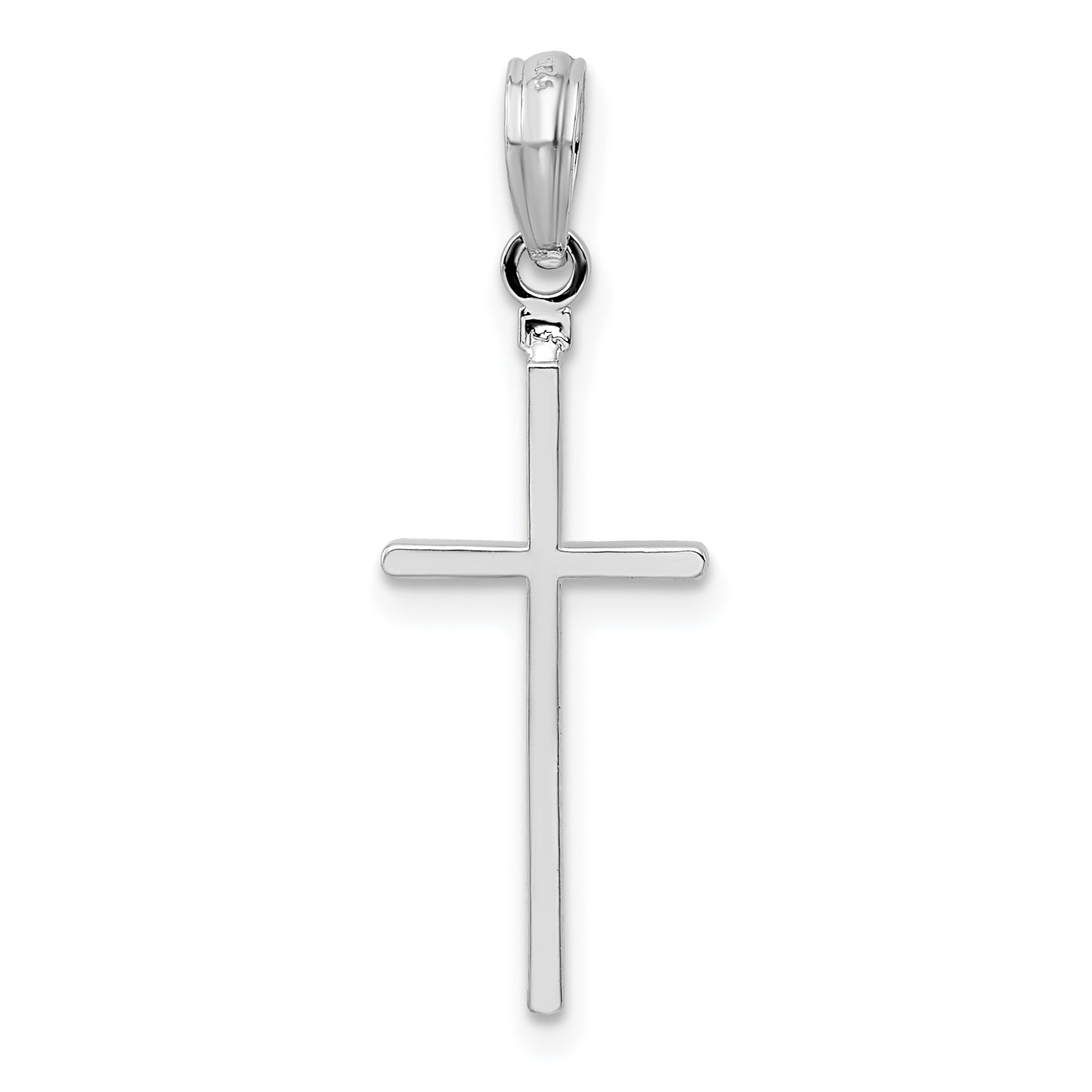 Sterling Silver De-Ani Polished Thin Latin Cross Pendant