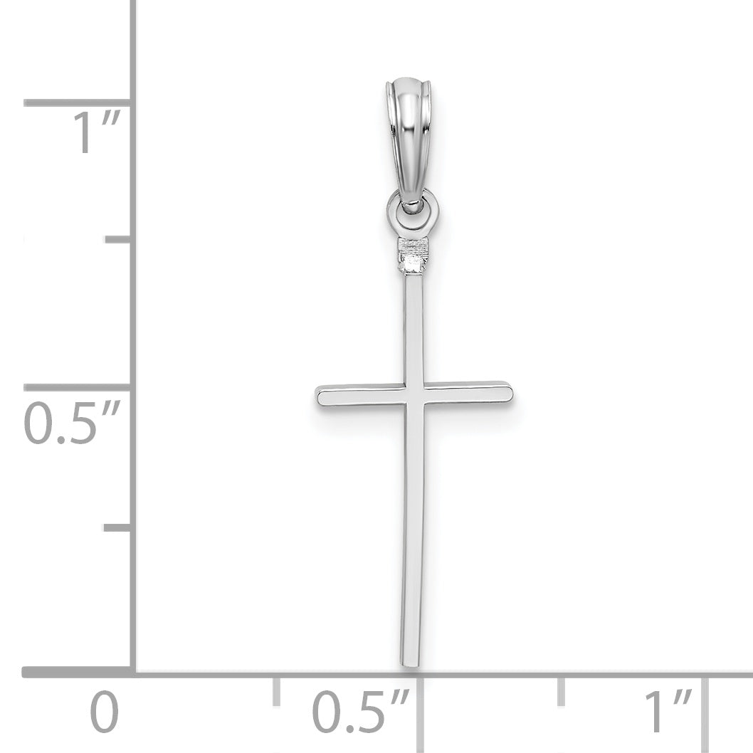 Sterling Silver De-Ani Rhodium-Plated Polished Thin Latin Cross Pendant