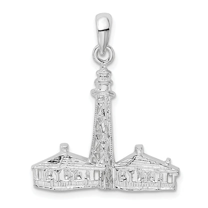 Sterling Silver De-Ani Rhodium-Plated Sanibel Island Lighthouse Pendant