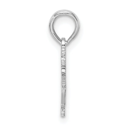 Sterling Silver De-Ani Rhodium-Plated Polished Bahamas Cruise Ship Pendant