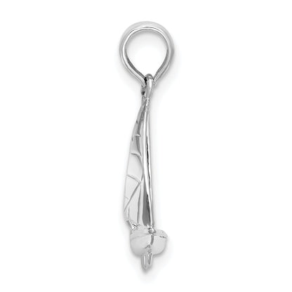 Sterling Silver De-Ani Rhodium-Plated Polished 3D Sailboat Pendant