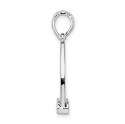 Sterling Silver De-Ani Rhodium-Plated Polished 3D Large Horse Stirrup Pendant