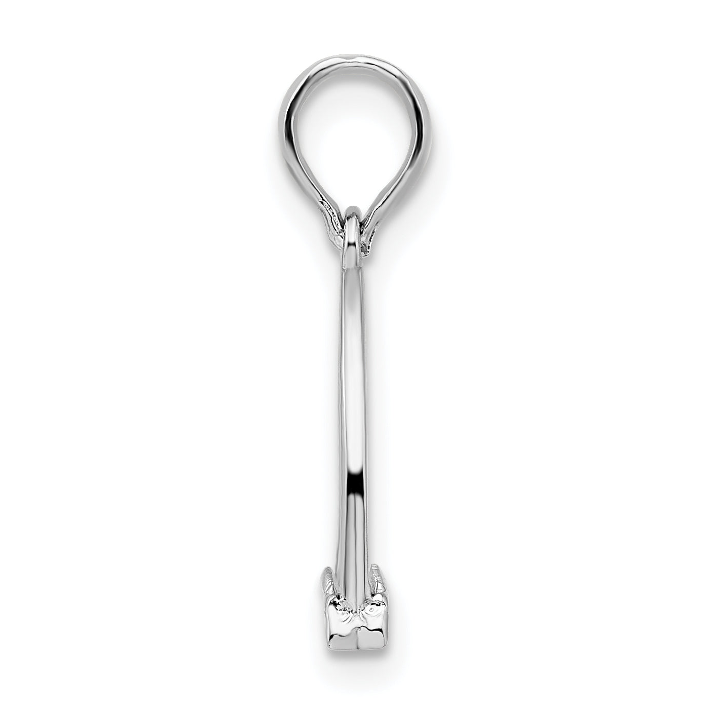 Sterling Silver De-Ani Rhodium-Plated Polished 3D Horse Stirrup Pendant