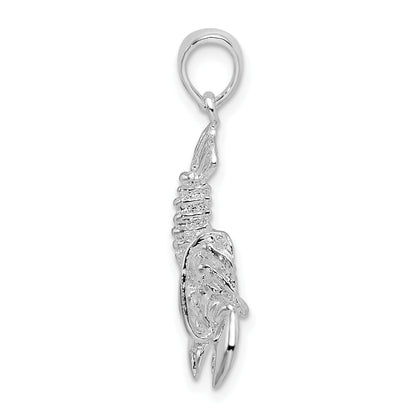 Sterling Silver De-Ani Rhodium-Plated Polished Moveable Lobster Pendant