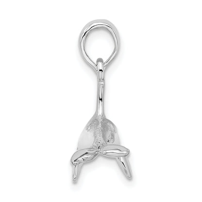 Sterling Silver De-Ani Textured 3D Killer Whale Pendant