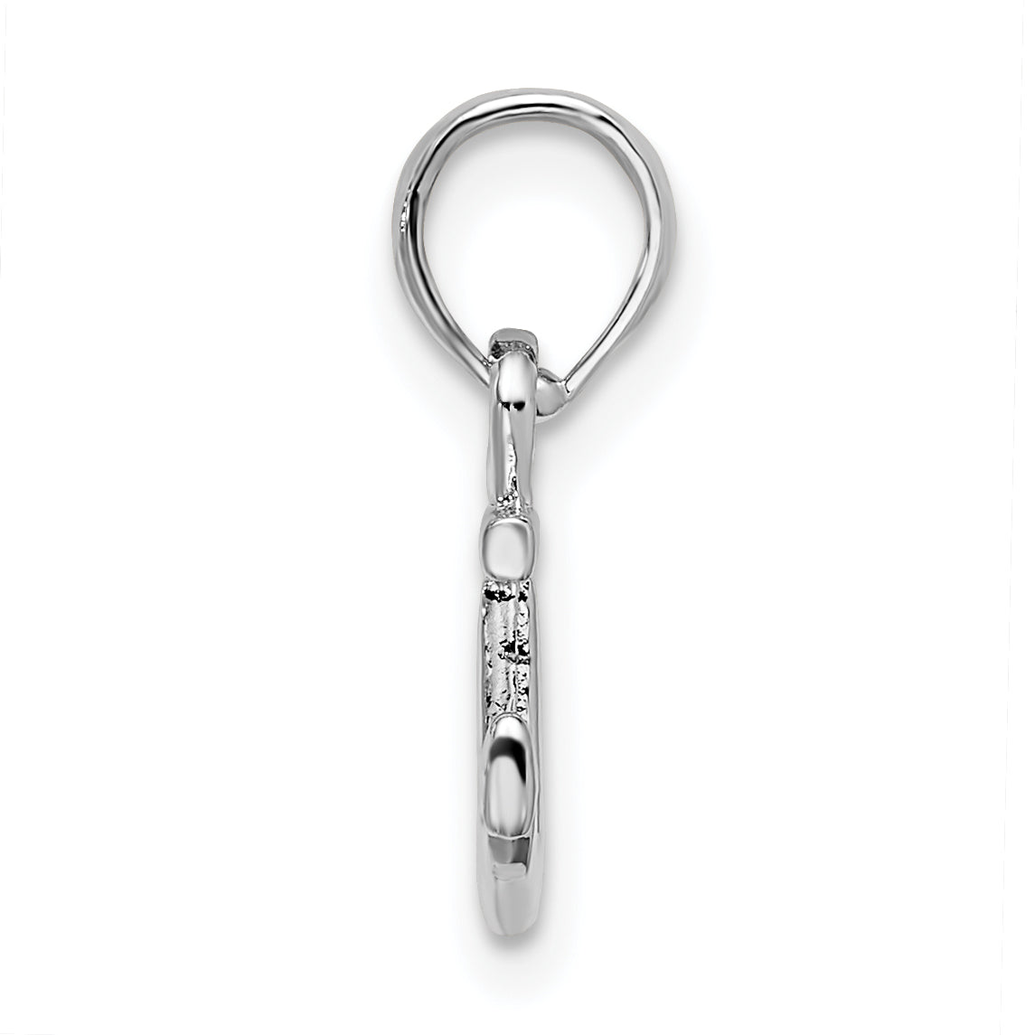 Sterling Silver De-Ani Rhodium-Plated Polished 3D Mini Anchor Pendant