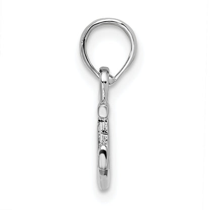 Sterling Silver De-Ani Rhodium-Plated Polished 3D Mini Anchor Pendant