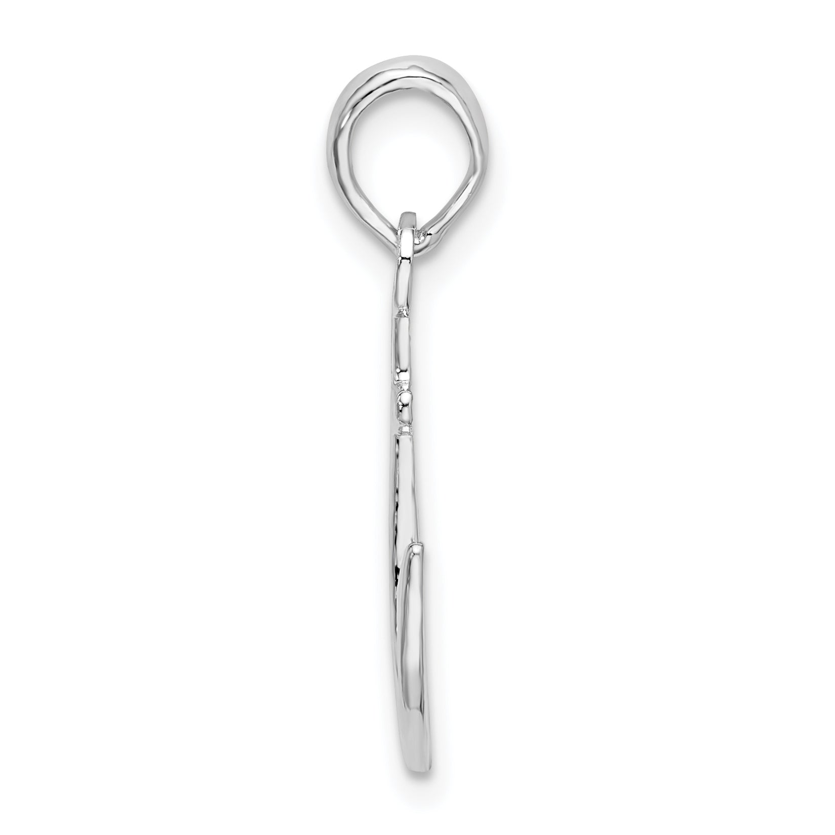 Sterling Silver De-Ani Rhodium-Plated Polished Anchor Pendant