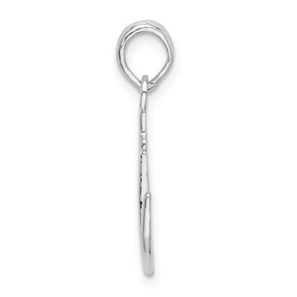 Sterling Silver De-Ani Rhodium-Plated Polished Anchor Pendant