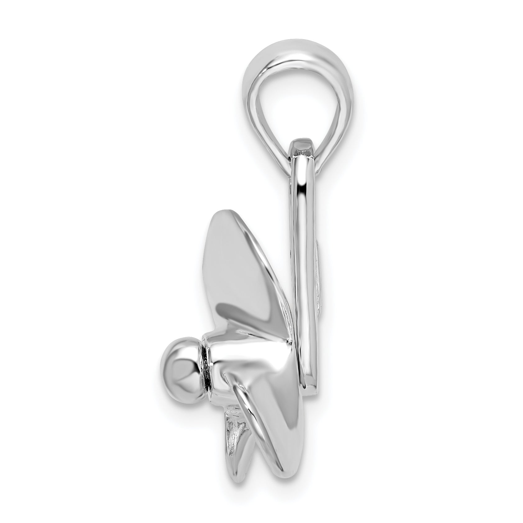 Sterling Silver De-Ani Rhodium-Plated Polished Moveable 3D Propeller Pendant