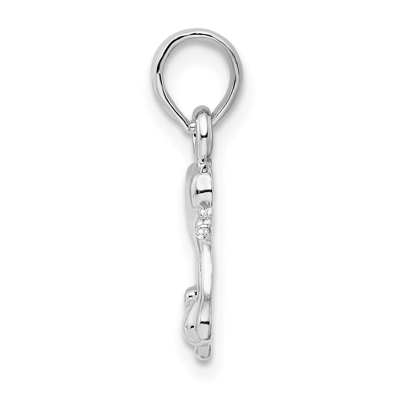 Sterling Silver De-Ani Rhodium-Plated Polished I Heart My Dog Pendant