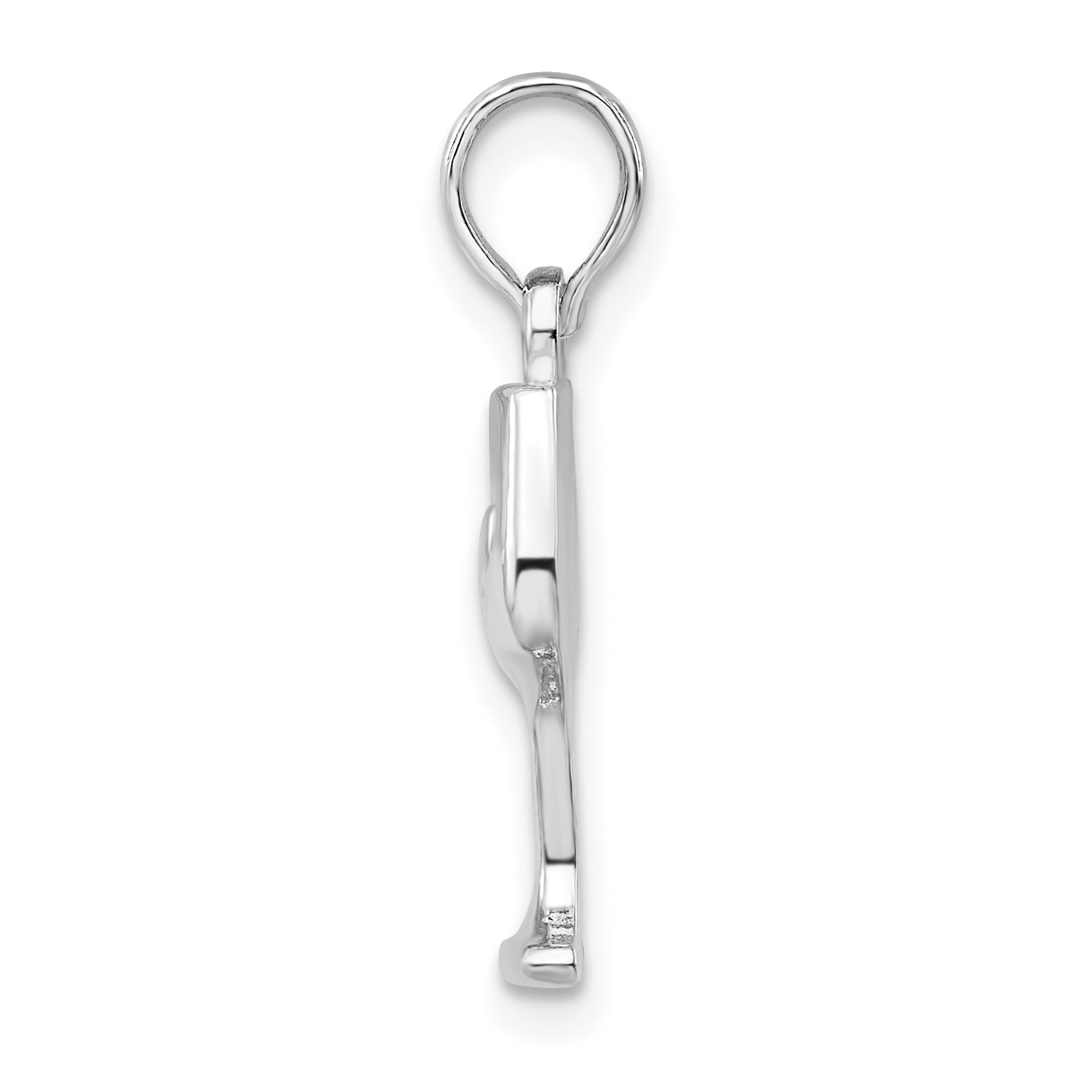 Sterling Silver De-Ani Rhodium-Plated Polished Wine Glass Pendant