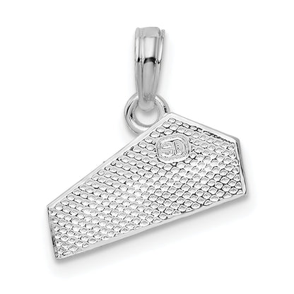 Sterling Silver De-Ani Rhodium-Plated Polished Cheese Wedge Pendant