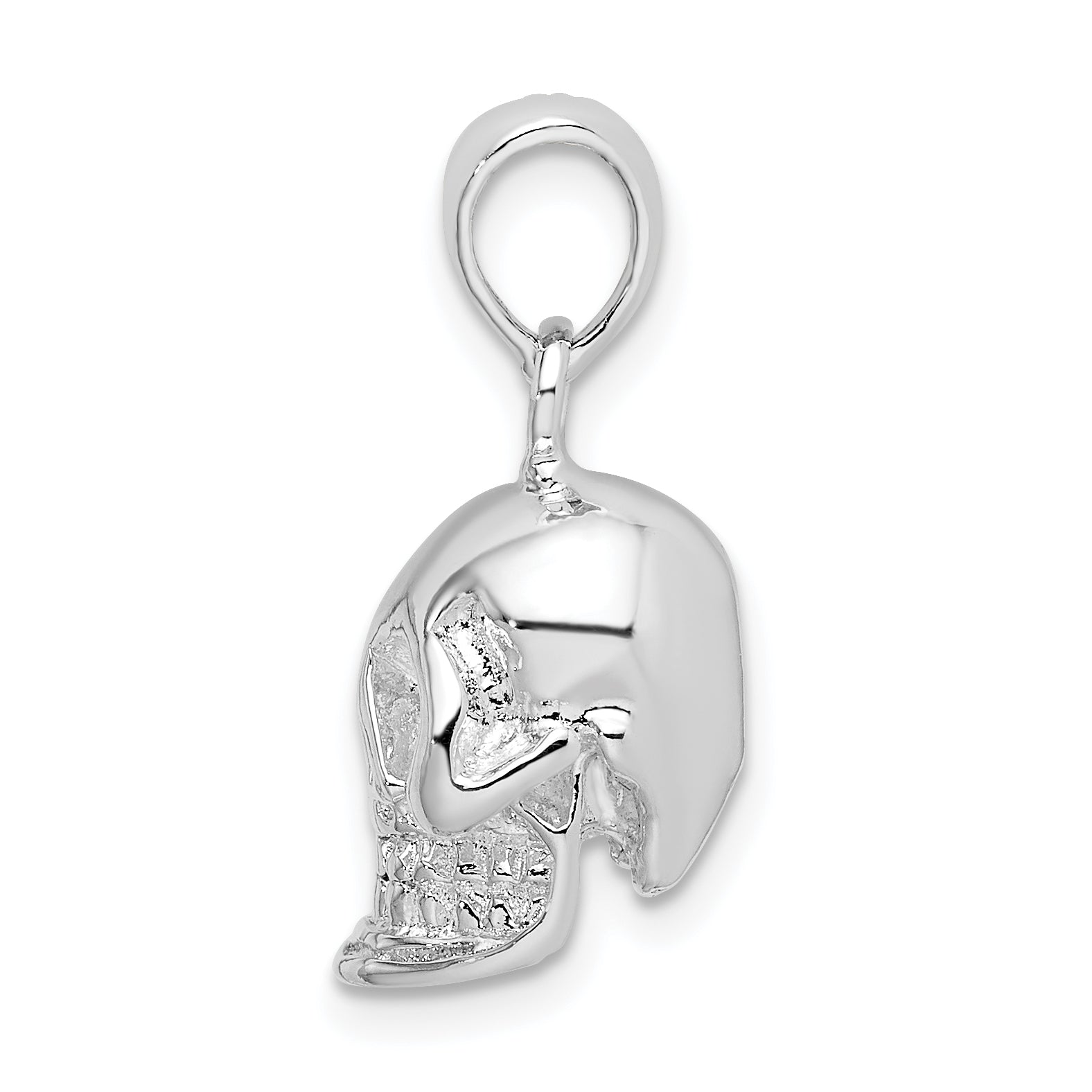 Sterling Silver De-Ani Rhodium-Plated Polished 3D Skull Pendant